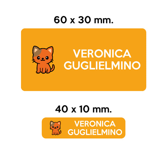 BARRIERA'S Stickers - set etichette personalizzabili scuola LILLO il Gattino