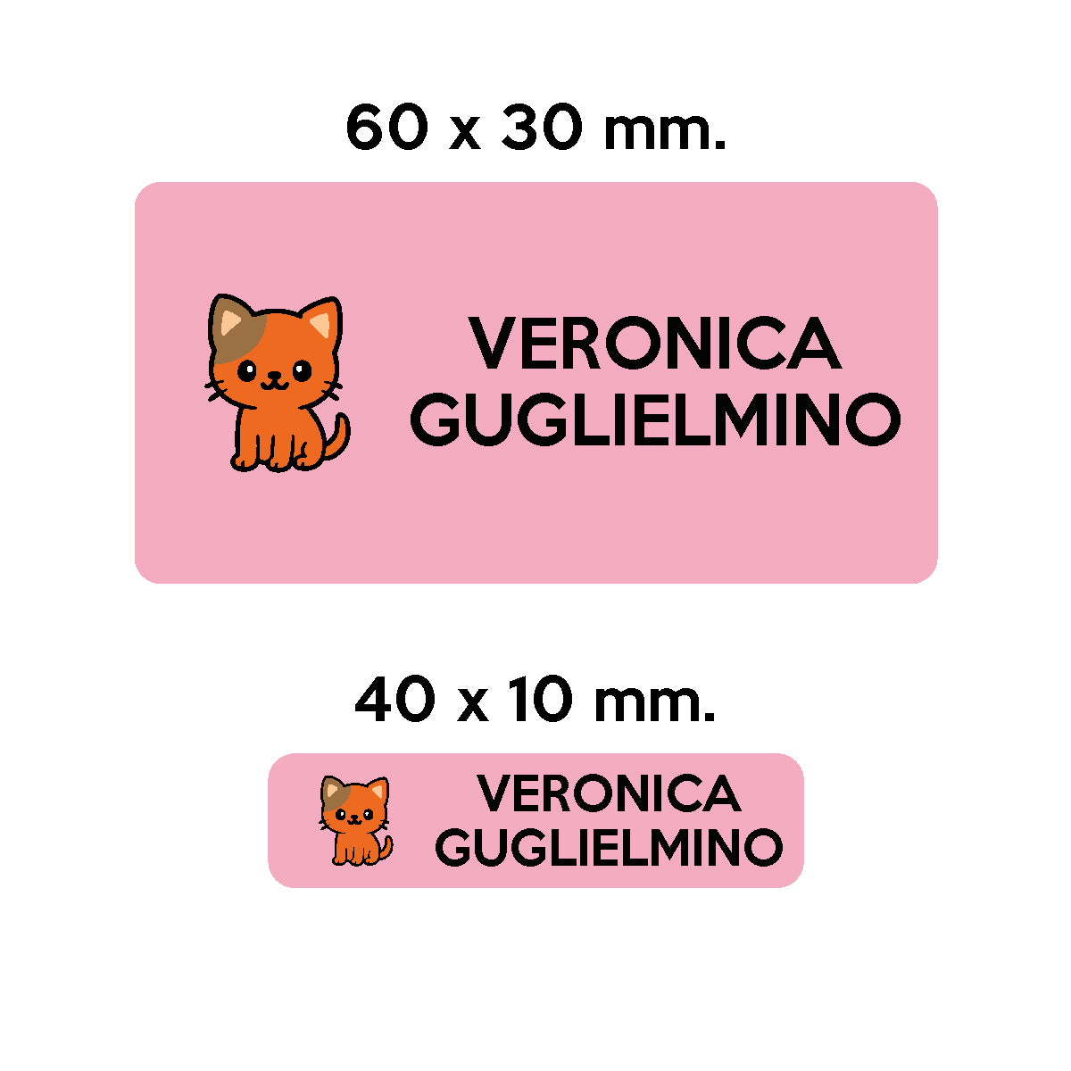 Compra rosa BARRIERA&#39;S Stickers - set etichette personalizzabili scuola LILLO il Gattino