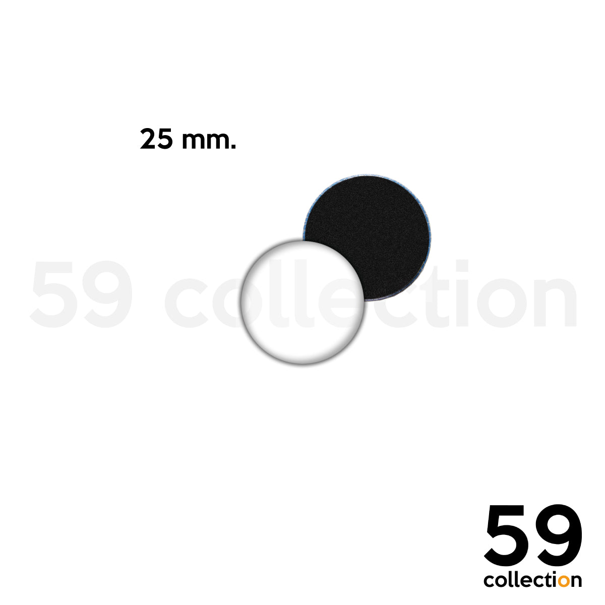 59 COLLECTION pins, magnete, calamita frigo - PERSONALIZZATA Ø 59 mm.