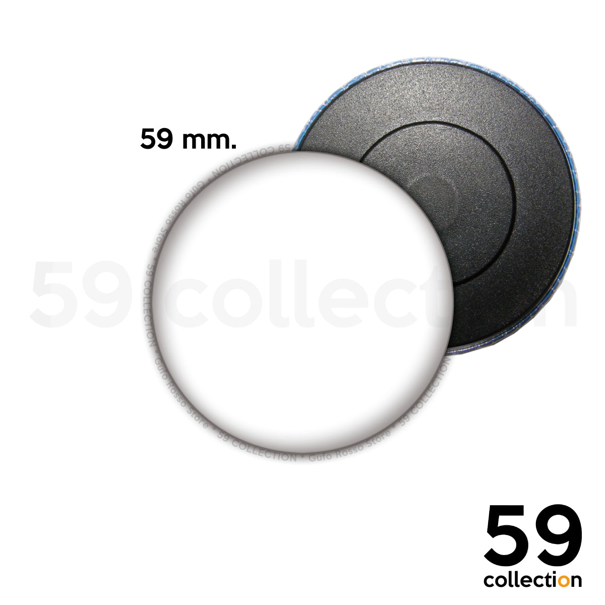 59 COLLECTION pins, magnete, calamita frigo - PERSONALIZZATA Ø 59 mm.