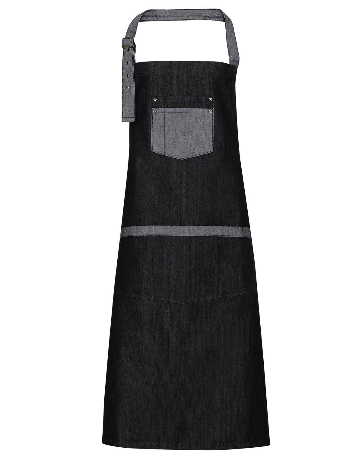 PREMIER - PR127 domain contrast denim bib apron