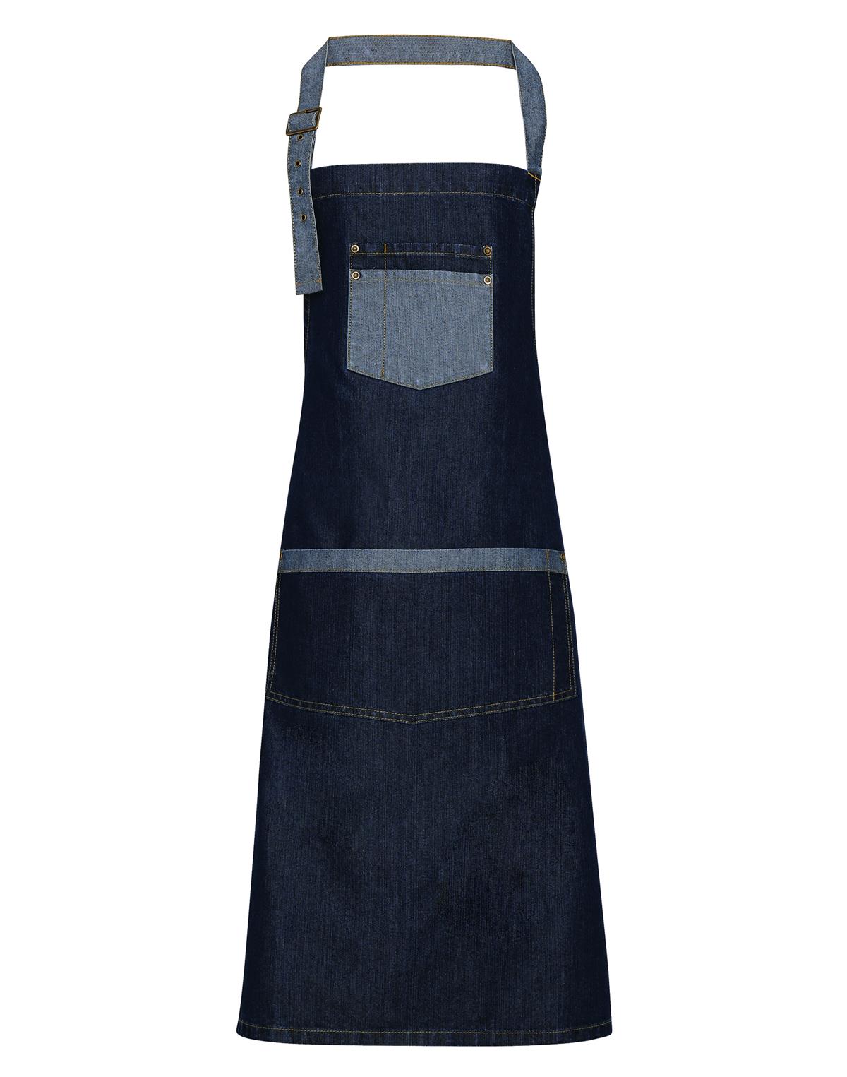 PREMIER - PR127 domain contrast denim bib apron
