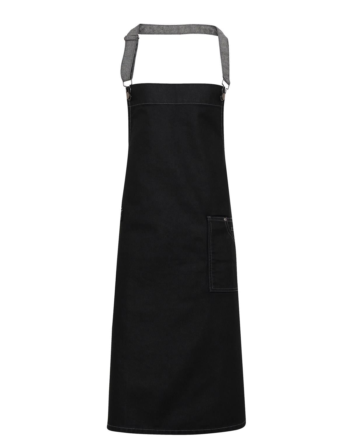 PREMIER - PR134 district waxed look denim bib apron