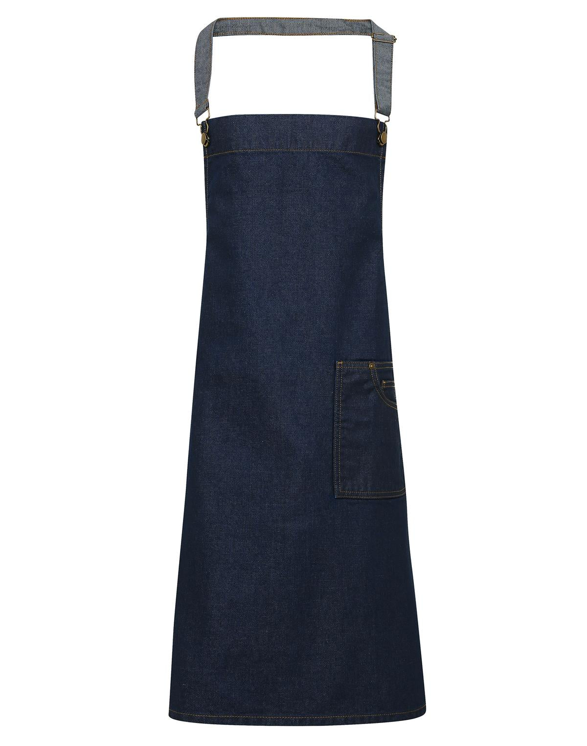 PREMIER - PR134 district waxed look denim bib apron