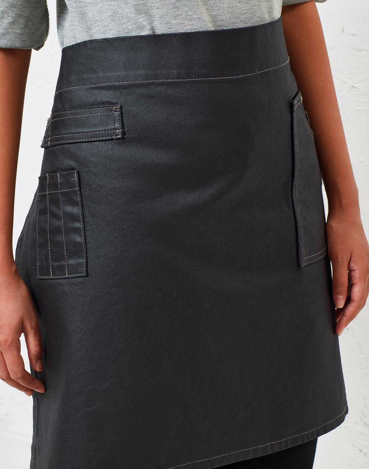 PREMIER - PR135 division waxed look denim waist apron