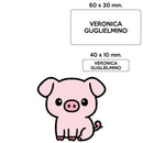 BARRIERA'S Stickers - set etichette personalizzabili scuola RICCIOLO il Maialino-1