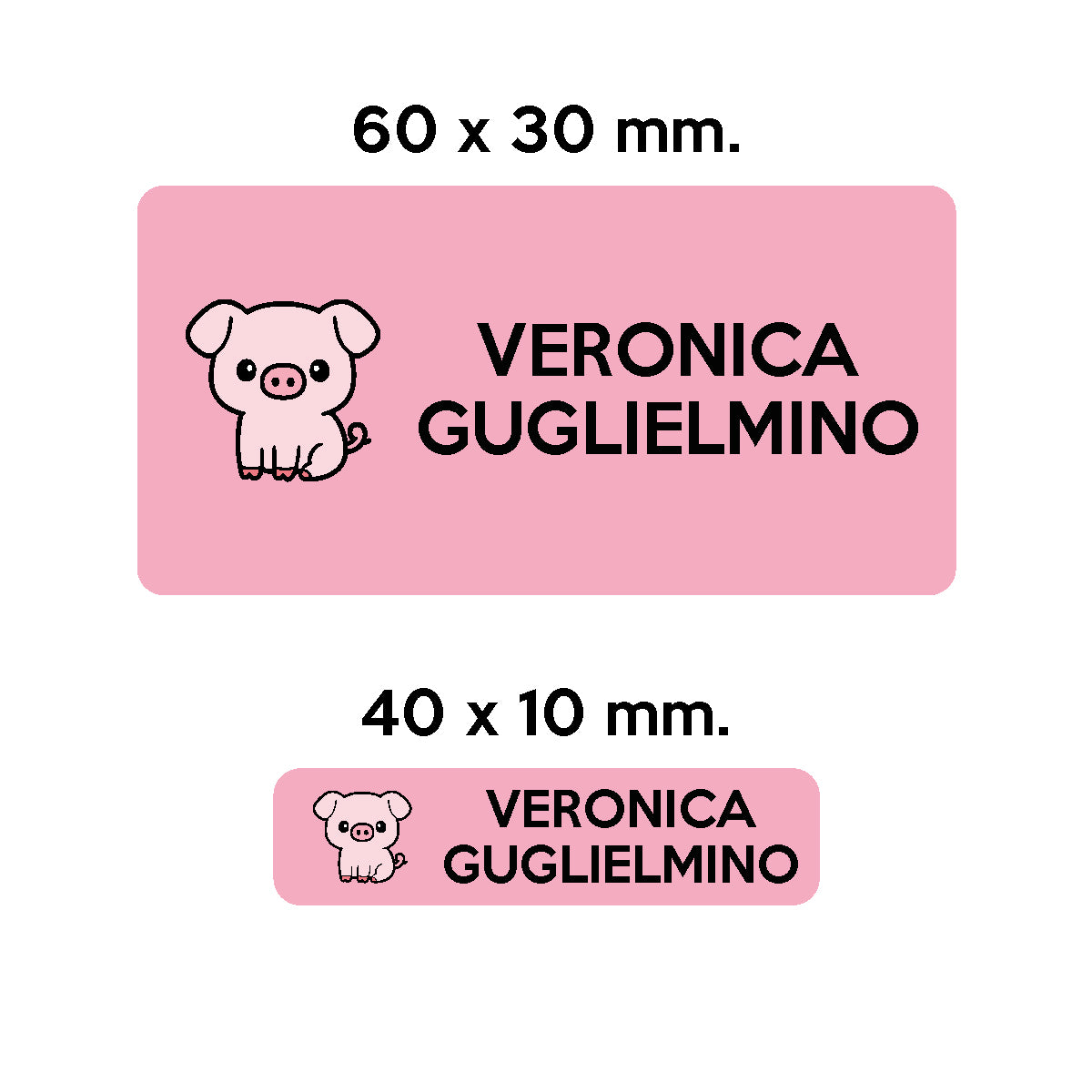 Compra rosa BARRIERA&#39;S Stickers - set etichette personalizzabili scuola RICCIOLO il Maialino