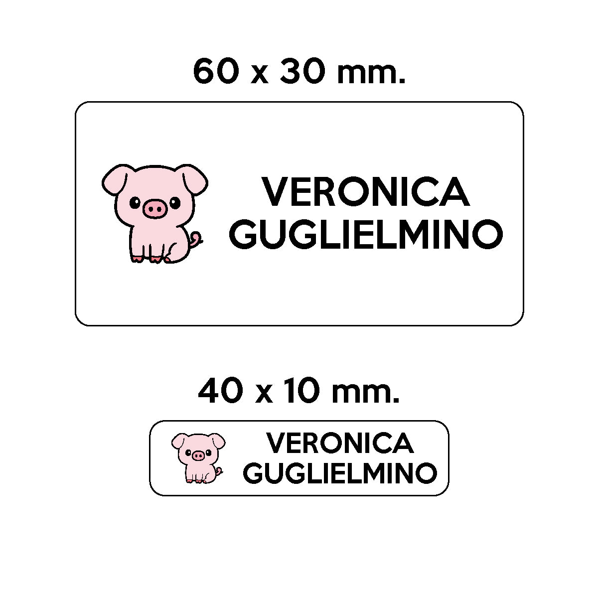 Compra bianco BARRIERA&#39;S Stickers - set etichette personalizzabili scuola RICCIOLO il Maialino