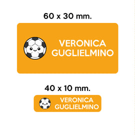 GUFO ROSSO - etichette oggetti scuola ROLLY il pallone da calcio