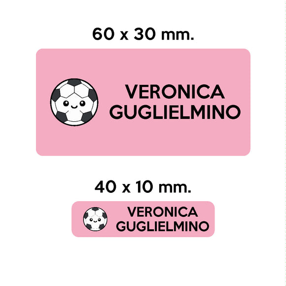 GUFO ROSSO - etichette oggetti scuola ROLLY il pallone da calcio