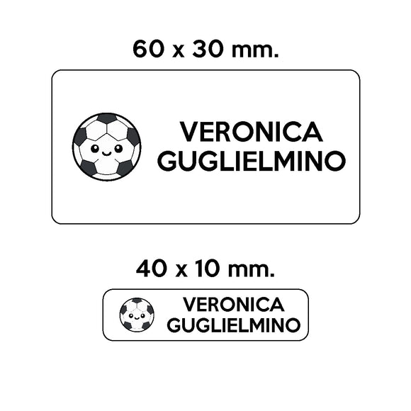 GUFO ROSSO - etichette oggetti scuola ROLLY il pallone da calcio