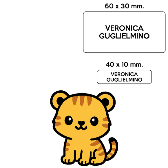 BARRIERA'S Stickers - set etichette personalizzabili scuola TIGRO il Tigrotto