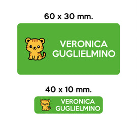 Compra verde BARRIERA&#39;S Stickers - set etichette personalizzabili scuola TIGRO il Tigrotto