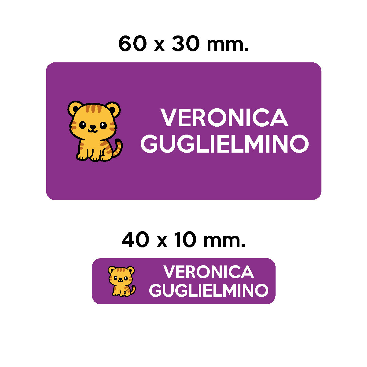 Compra viola BARRIERA&#39;S Stickers - set etichette personalizzabili scuola TIGRO il Tigrotto
