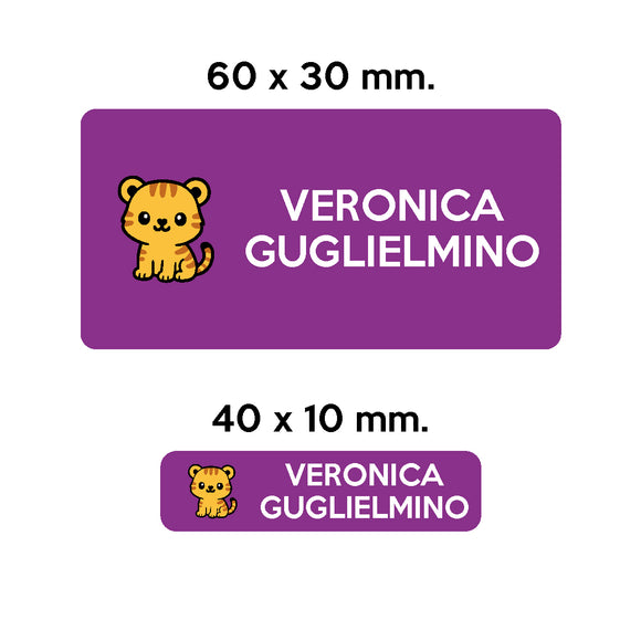 BARRIERA'S Stickers - set etichette personalizzabili scuola TIGRO il Tigrotto