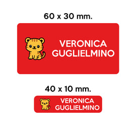 Compra rosso BARRIERA&#39;S Stickers - set etichette personalizzabili scuola TIGRO il Tigrotto