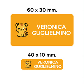 BARRIERA'S Stickers - set etichette personalizzabili scuola TIGRO il Tigrotto - 0