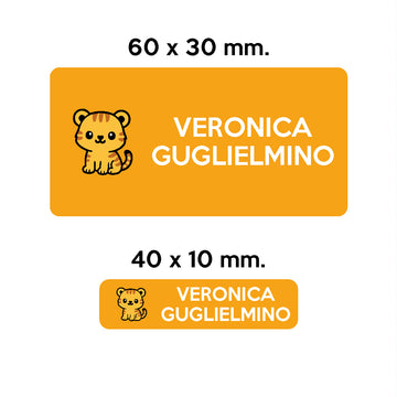 Compra arancione GUFO ROSSO - etichette oggetti scuola TIGRO il poeta