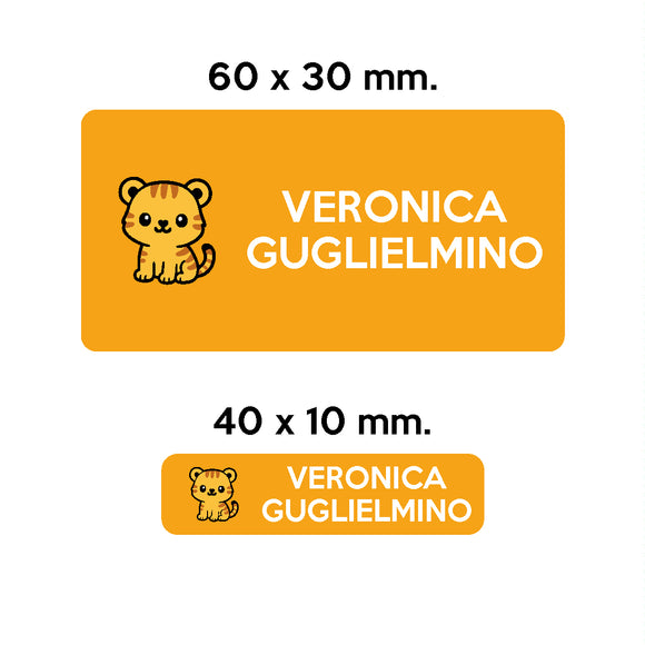 BARRIERA'S Stickers - set etichette personalizzabili scuola TIGRO il Tigrotto