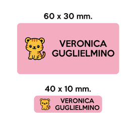 Compra rosa BARRIERA&#39;S Stickers - set etichette personalizzabili scuola TIGRO il Tigrotto