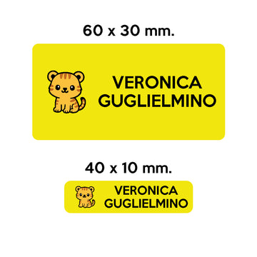Compra giallo GUFO ROSSO - etichette oggetti scuola TIGRO il poeta