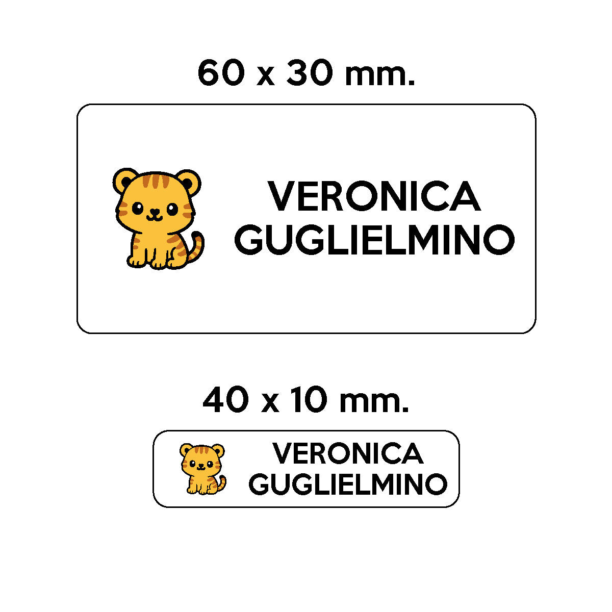 Compra bianco BARRIERA&#39;S Stickers - set etichette personalizzabili scuola TIGRO il Tigrotto