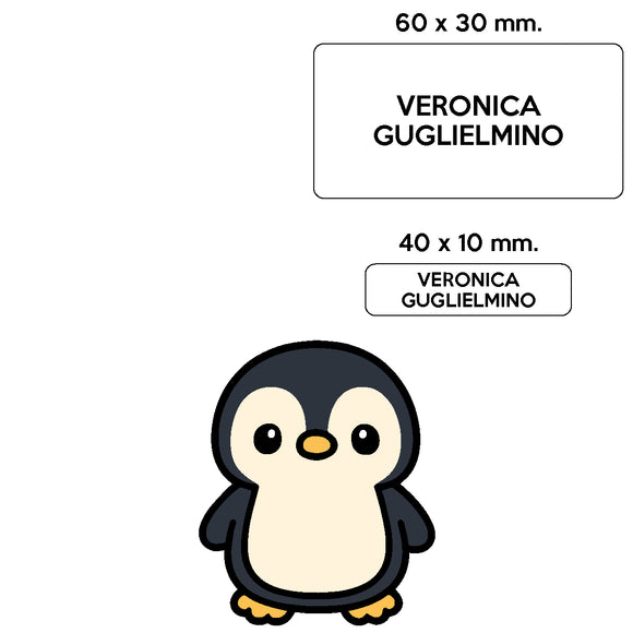 BARRIERA'S Stickers - set etichette personalizzabili scuola WALTER il Piguino