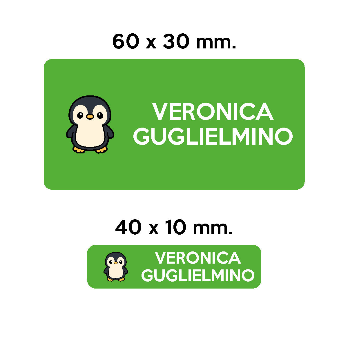 Compra verde BARRIERA&#39;S Stickers - set etichette personalizzabili scuola WALTER il Piguino