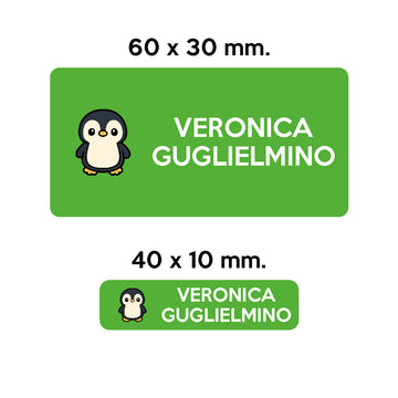 Compra verde GUFO ROSSO - etichette oggetti scuola WALTER il pinguino