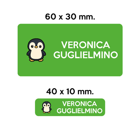 BARRIERA'S Stickers - set etichette personalizzabili scuola WALTER il Piguino