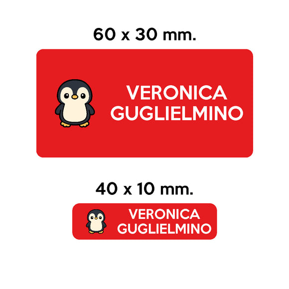 BARRIERA'S Stickers - set etichette personalizzabili scuola WALTER il Piguino