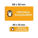 GUFO ROSSO - etichette oggetti scuola WALTER il pinguino-3