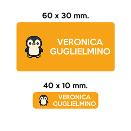 Compra arancione GUFO ROSSO - etichette oggetti scuola WALTER il pinguino