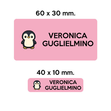 Compra rosa GUFO ROSSO - etichette oggetti scuola WALTER il pinguino