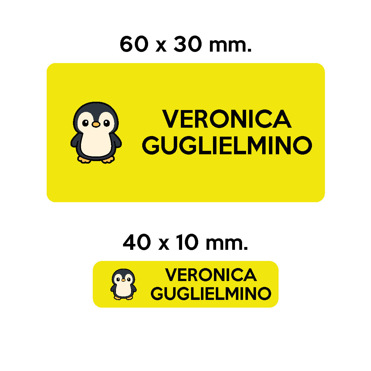 Compra giallo BARRIERA&#39;S Stickers - set etichette personalizzabili scuola WALTER il Piguino