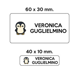 Compra bianco BARRIERA&#39;S Stickers - set etichette personalizzabili scuola WALTER il Piguino