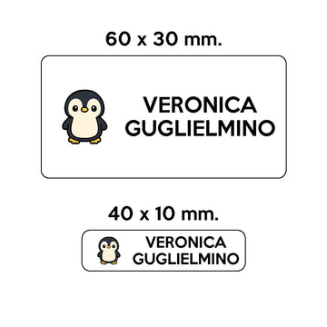 Compra bianco GUFO ROSSO - etichette oggetti scuola WALTER il pinguino