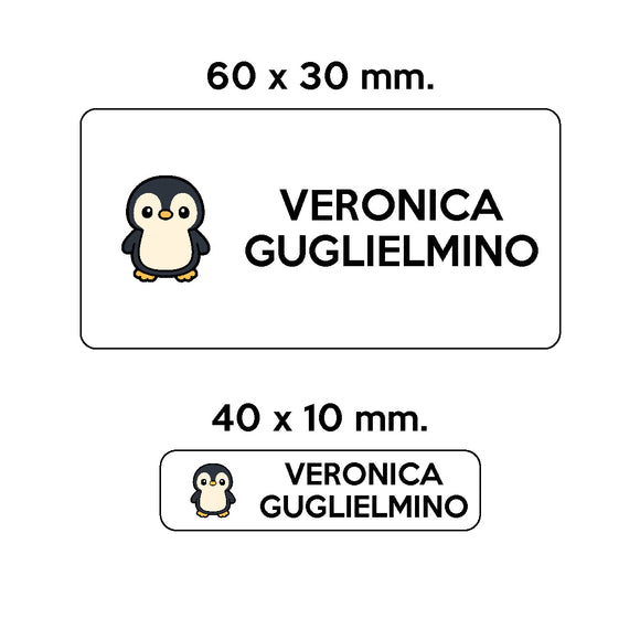 BARRIERA'S Stickers - set etichette personalizzabili scuola WALTER il Piguino