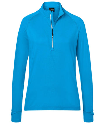 Compra blu-bright-blue DAIBER - JN787 ladies' sports shirt halfzip