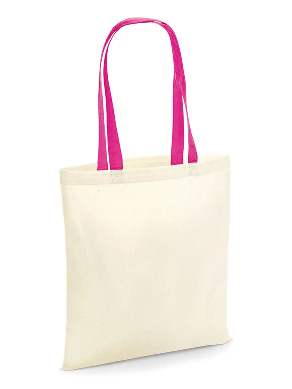 WESTFORD MILL W101C BAG FOR LIFE - CONTRAST HANDLES - NATURALE - Natural/Fuchsia