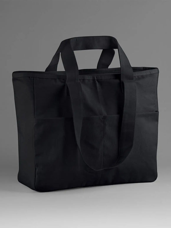 WESTFORD MILL W604 double handle cargo pocket tote - NERO - Black