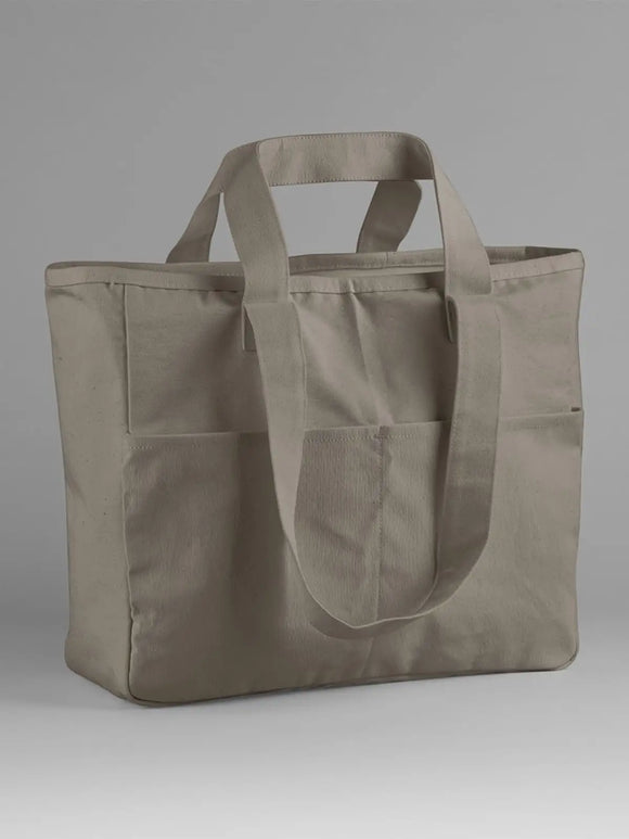 WESTFORD MILL W604 double handle cargo pocket tote - GRIGIO - Mushroom