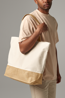 WESTFORD MILL - W452 jute base canvas tote xl