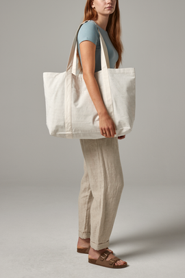 WESTFORD MILL - W255 striped organic cotton shopper - 0