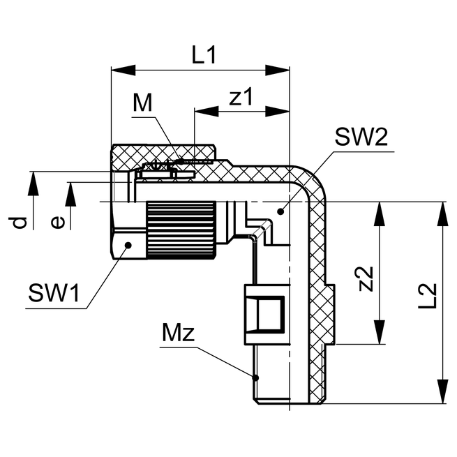SERTO - SO 22421 METR raccordo a gomito con filetto maschio METR - 0