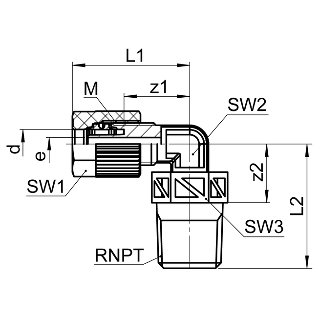 SERTO - SO 32421 NPT raccordo a gomito con filetto maschio NPT